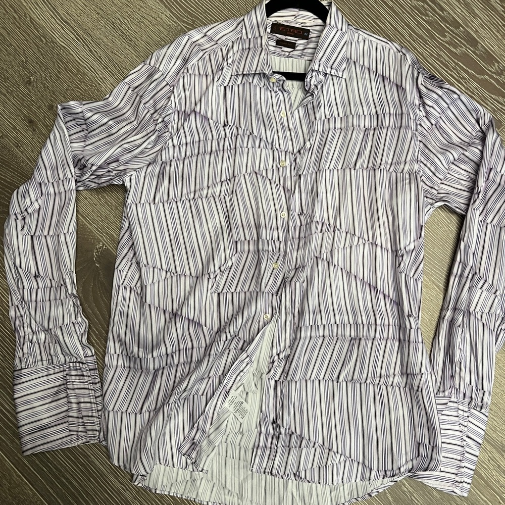 Etro Men’s Striped Button-Down Shirt – Size 44